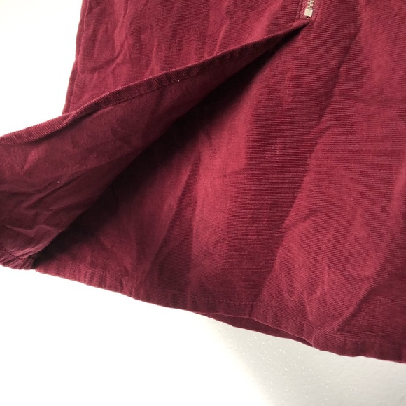 Betabrand Asymmetrical Cranberry Corduroy Skirt - Picture 6 of 8